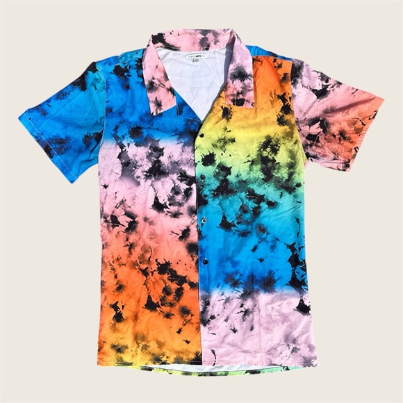 Multi-color/rainbow Fashion Nova Men Button Down - Picture 1 of 4